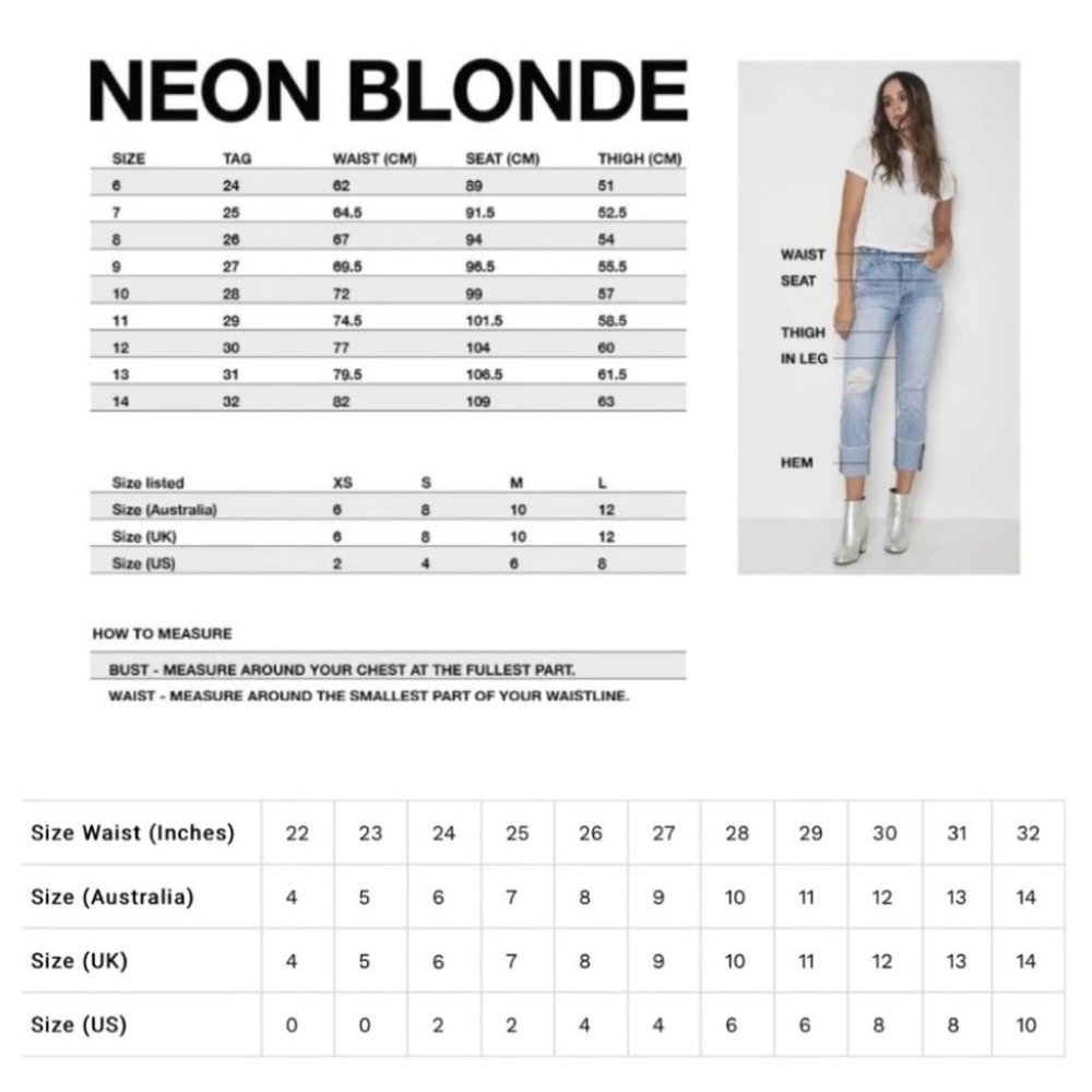 NEON BLONDE Blondie Black Magic Skinny Jeans Distressed Denim - Picture 12 of 14